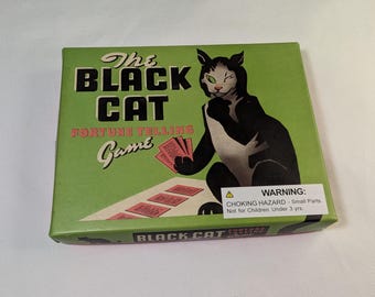 Jeu de voyance chat noir – jouet divinatoire de style vintage, décoration de fête