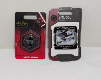 Lot de 2 épinglettes Disney Star Wars en édition limitée – navette Galaxy's Edge Black Spire Outpost Shuttle LE 52577 et épingles de collection Kylo Ren 2019