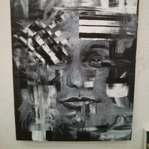 Print of original oil painting "Glitch"