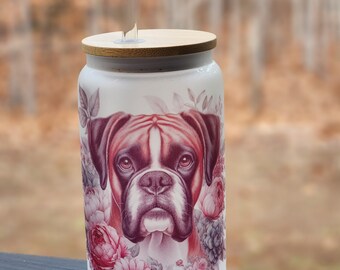 16oz Frosted Glass Boxer Tumbler