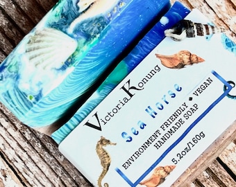 Natural Artisan Handmade bar Soap Nautical soap Ocean soap Seashell soap Sea soap Vacation soap Gift soap