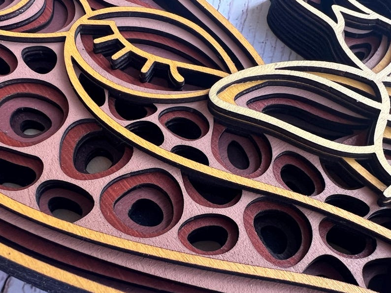 Mama & Baby Giraffe Wall Art 3D Picture Wooden Wall Art Christmas