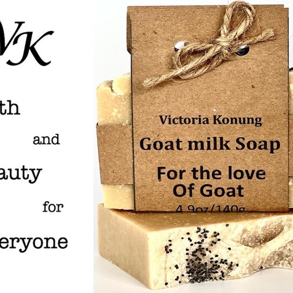 Goat milk soap 4 the love of goat with shea butter Vanilla Lavender Ylang essential oils Handmade soap Zero waste soap