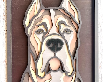 Cane Corso dog 3D picture Wooden wall art Christmas Present Birthday gift