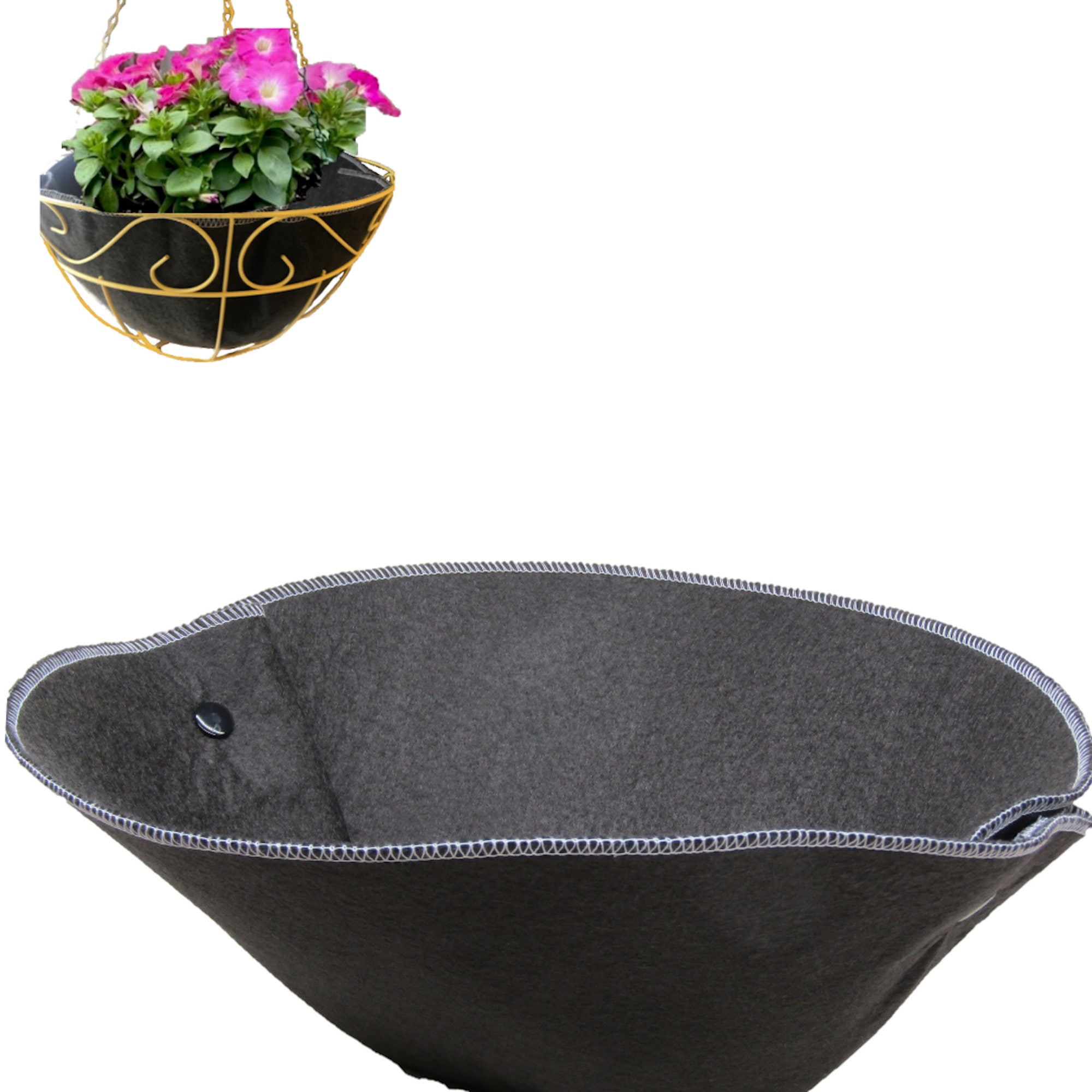 Organizer, Newspaper Storage, Hanging Basket, Felt, Gray, Small 