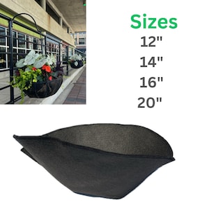 May include: Black felt fabric plant pot liner. Sizes available: 12", 14", 16", 20".