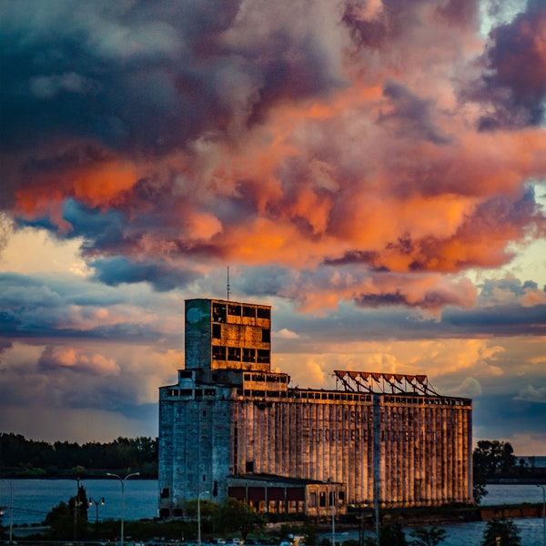 Evening on the Buffalo Waterfront Fine Art Print