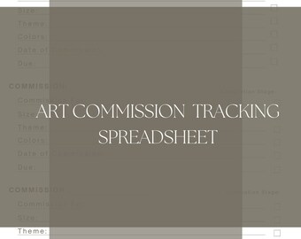 Commission Art Tracking Sheets  - Download for Artists