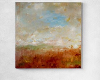 Solara. Abstract Landscape Painting. Warm Colored Art for the Home. Southwestern inspired art. Africa inspired art. Rio Grande Palette.