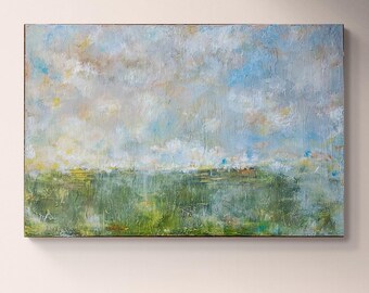 Galadra – Dreamy Abstract Landscape Wall Art, Serene Earth Tones Canvas for Modern Interior Design, Calming Nature-Inspired Decor for Home