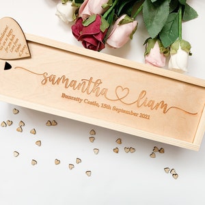 Personalised Couple Champagne Box, Personalised Wine Box, Laser Engraved Couple Champagne Box, Wedding Engagement Gift, Anniversary Gift