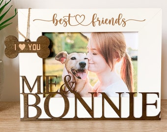 Personalised Pet White Photo Frame, Laser Engraved Dog Frame, New Puppy Photo Frame, Bereaved Pet Gift, Pet Loss Gift, Condolences Pet Frame