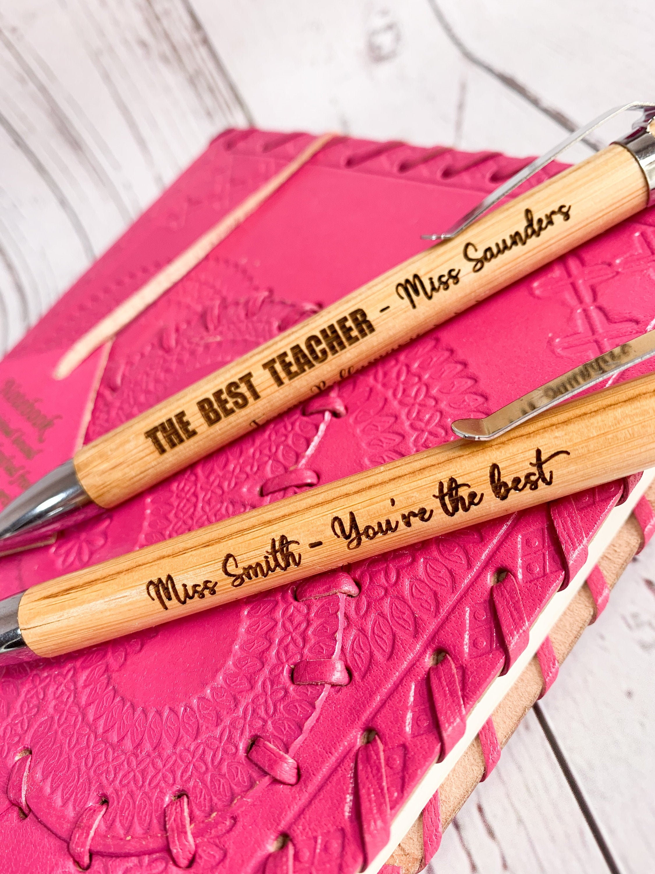 Personalised Teacher Pen Engraved Bamboo Pen Personalised Etsy