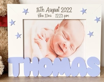 Personalised New Baby | Photo Frame | Baby Frame | Newborn Baby Gift | Blue Baby Frame | Pink Baby Gift |  Baptism Frame | Newborn Frame