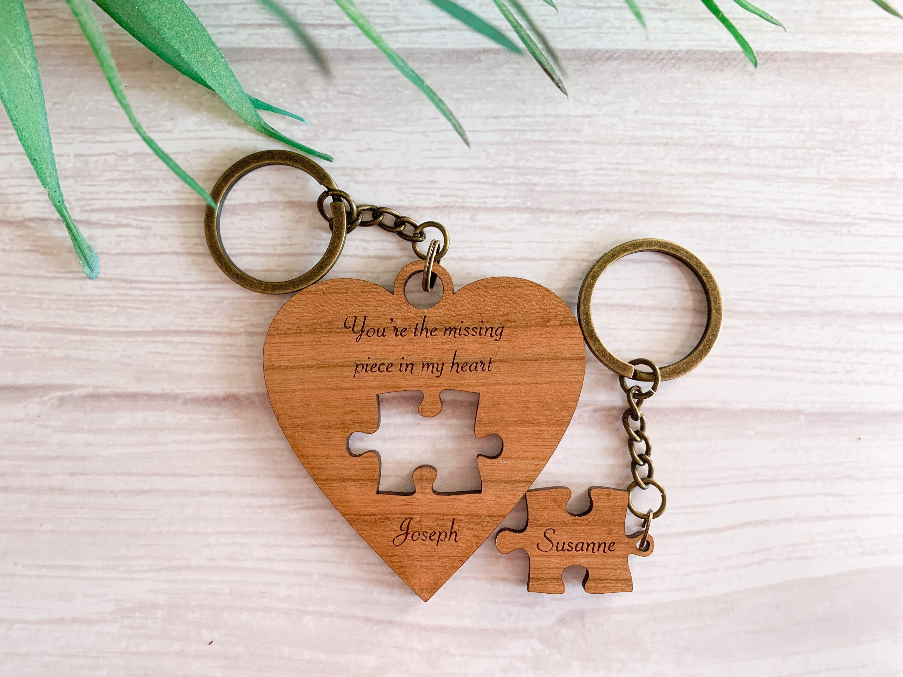 Personalised Keyring Set for Couple Heart Keyring Set for Him Etsy UK