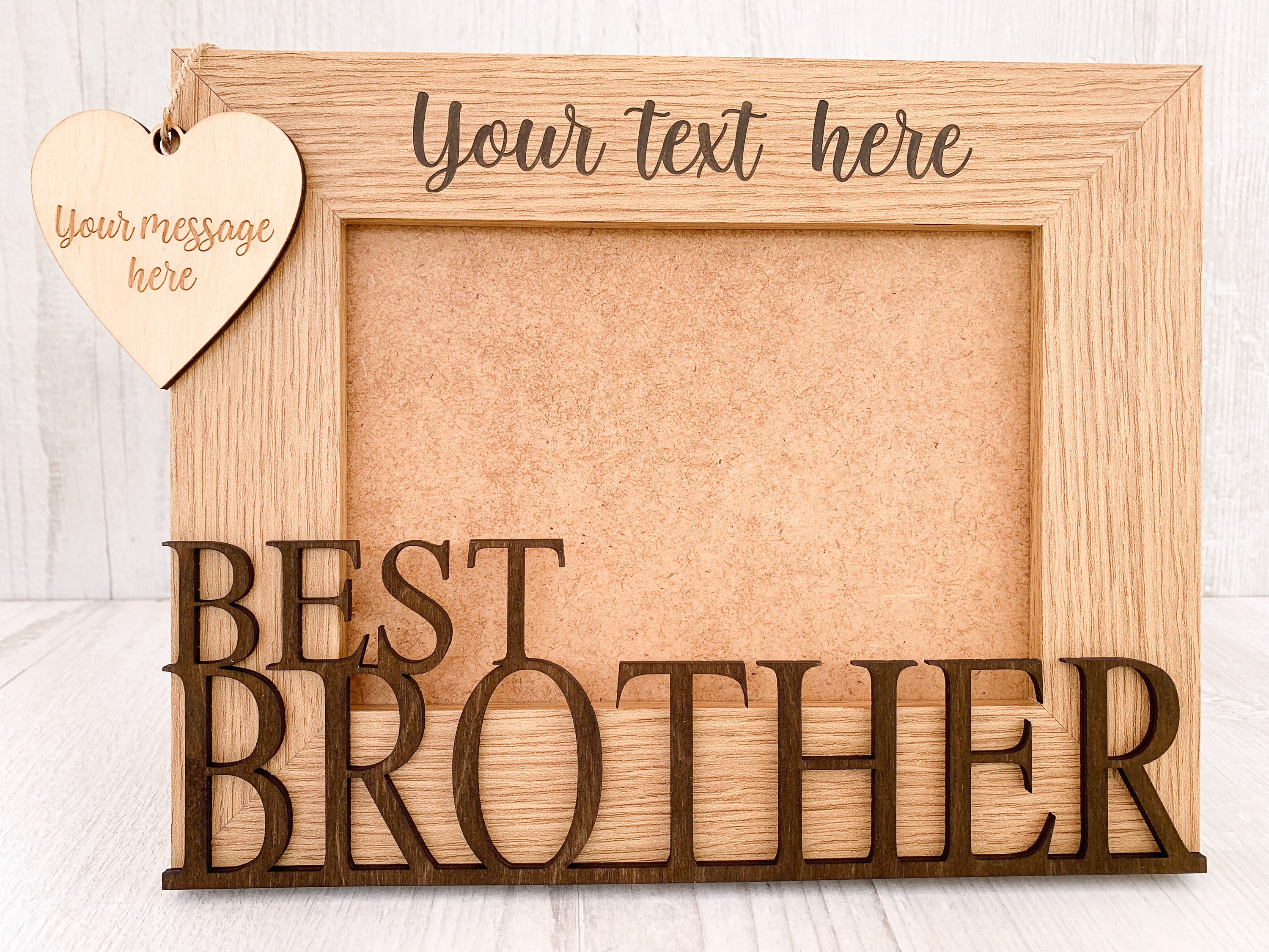Personalised Brother Photo Frame Laser Engraved Brother Gift Etsy