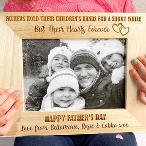 Personalisierter Vatertagsfotorahmen, Naturholzrahmen meines Vaters, lasergravierter Bilderrahmen, Geschenk meines Vaters, Geschenk meines Vaters