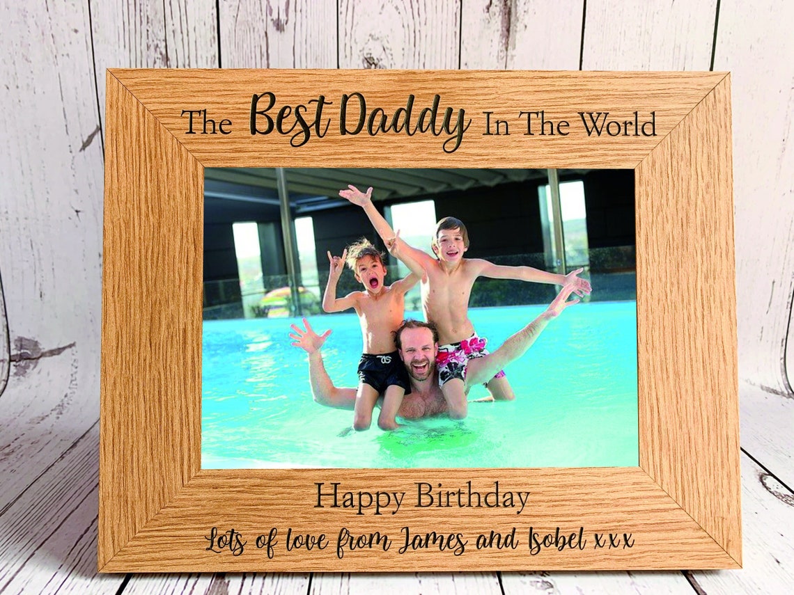 Personalised Daddy Photo Frame Laser Engraved Daddy Dad Gift Etsy UK