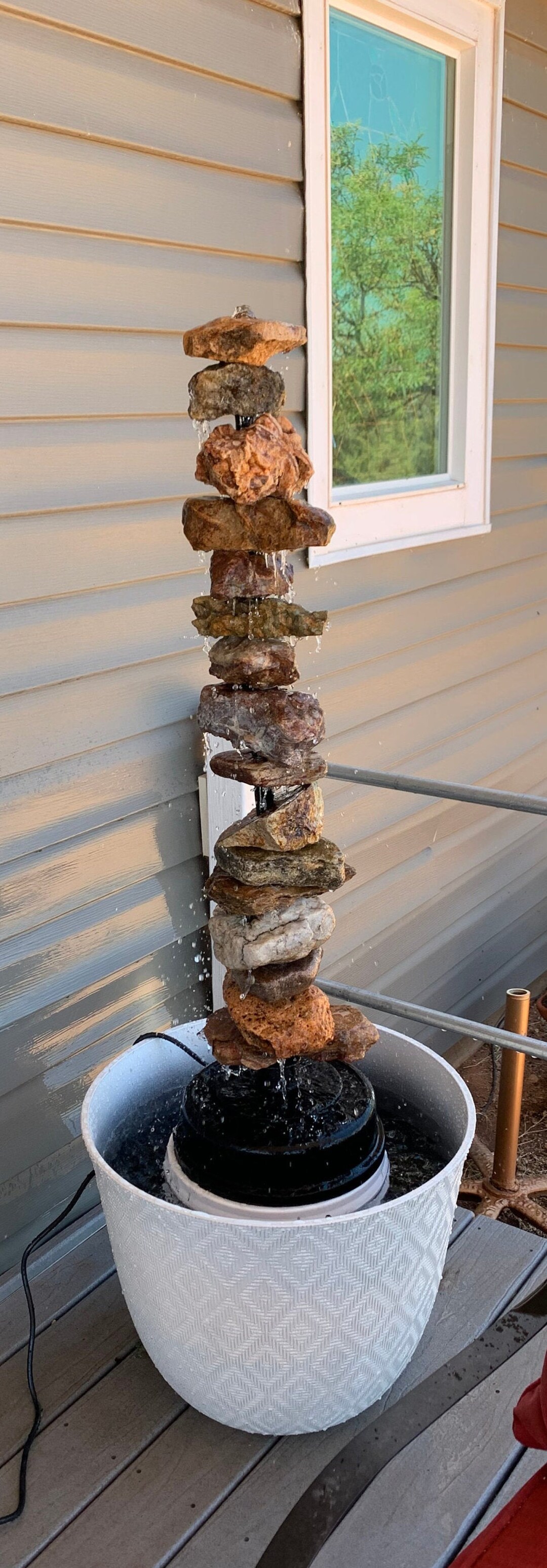 Rock Cairn Fountain Etsy