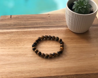 Tiger Auge Perle Armband, Gemedy Tiger Eye Perlen Armband, Tiger Auge Perle Armband, 8mm Tiger Eye Armband, hausgemachte Armband