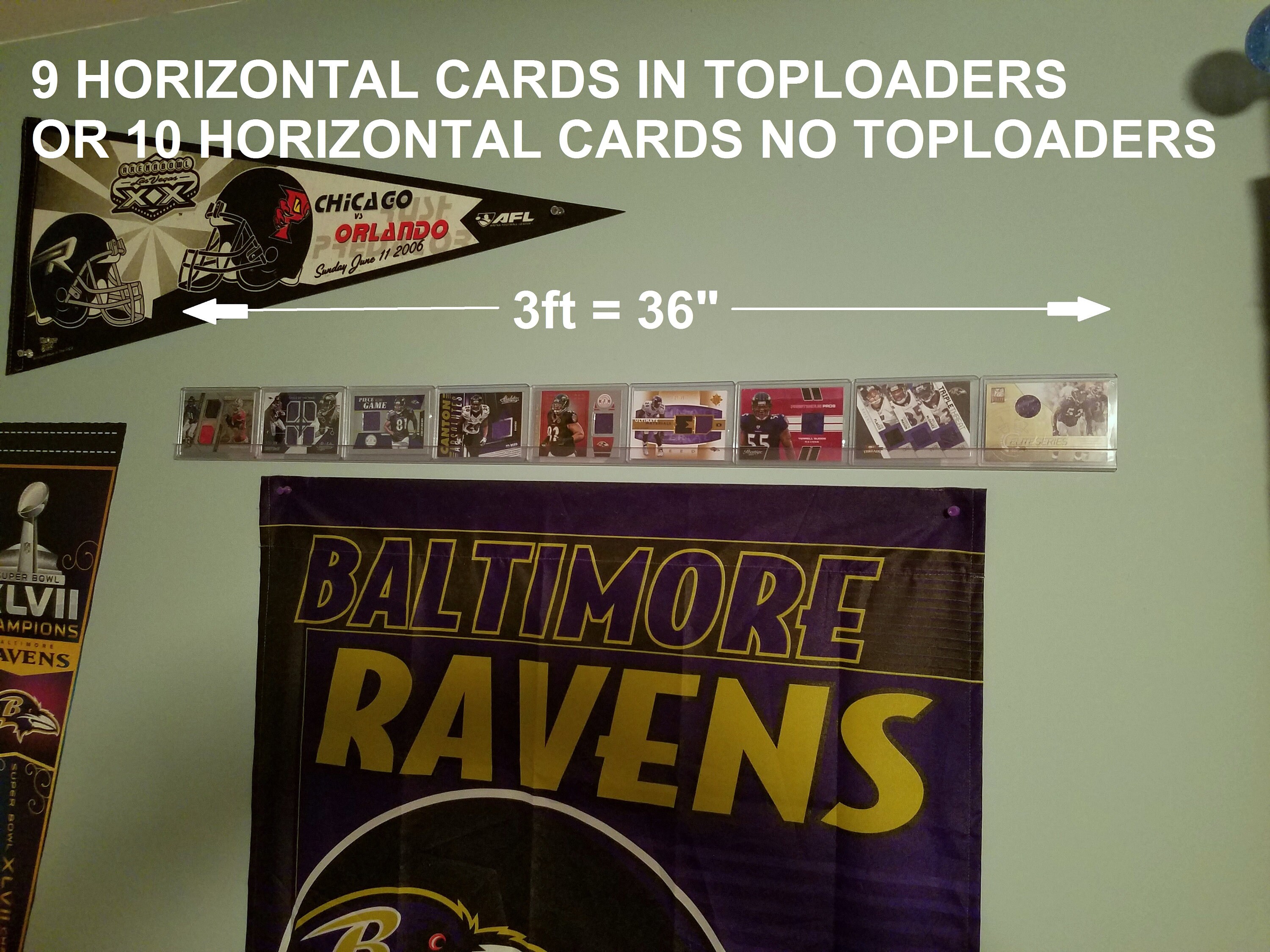 Card Display Railing Trading Card Display Wall QTY 5 3 Foot Rails QTY 15 Mounting Strips - Etsy