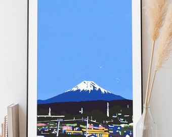 Illustration Mount Fuji Art Print A4 or A3 format