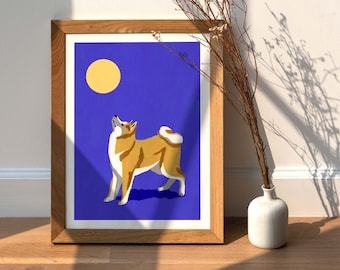 Shiba Inu Tirage d'Art Carte A5