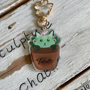 Fox plant keyring charm