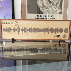 SoundWave Artwork: Nirvana, “Come As You Are” Soundwave. Engraved with QR Code, listen to song, made to order