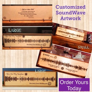 Custom SoundWave Artwork: Song or Video Link of your choice - Engraved with QR Code linking to website, Made to order PLEASE READ