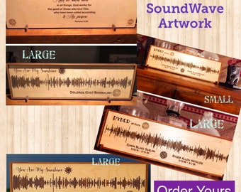 Custom SoundWave Artwork: Song or Video Link of your choice - Engraved with QR Code linking to website, Made to order PLEASE READ