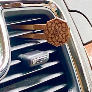 Essential oil diffusing vent clips, Laser-Cut Wood Custom Engraved, Made to order