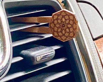 Essential oil diffusing vent clips, Laser-Cut Wood Custom Engraved, Made to order