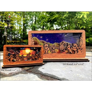 Grateful Dead Inspired Wood & Stained Glass Style Suncatcher Shelf Sitter Cosmic Galaxy, Starry Night, Sunrise/Set Handmade to order image 1