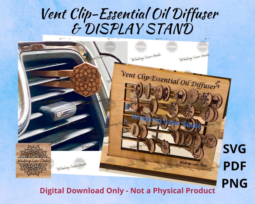 Digital File: Vent Clip-essential Oil Diffuser & Display Stand Set-svg ...