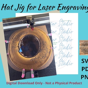 Fichier numérique : Hat Jig pour gravure laser Bohème, boléro, chapeaux à large bord-SVG, pdf, fichier coupé png, testé au laser-pas de produit physique-LIRE LES INFOS