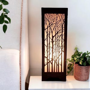 The Trees Wood Lamp - Handmade Nature-Inspired Light, Elegant Décor for End Tables, Bedside, or Shelves - Single or Pair Available