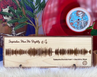 SoundWave Artwork: Grateful Dead, Terrapin Station Soundwave. Engraved with QR Code,listen to song, made to order