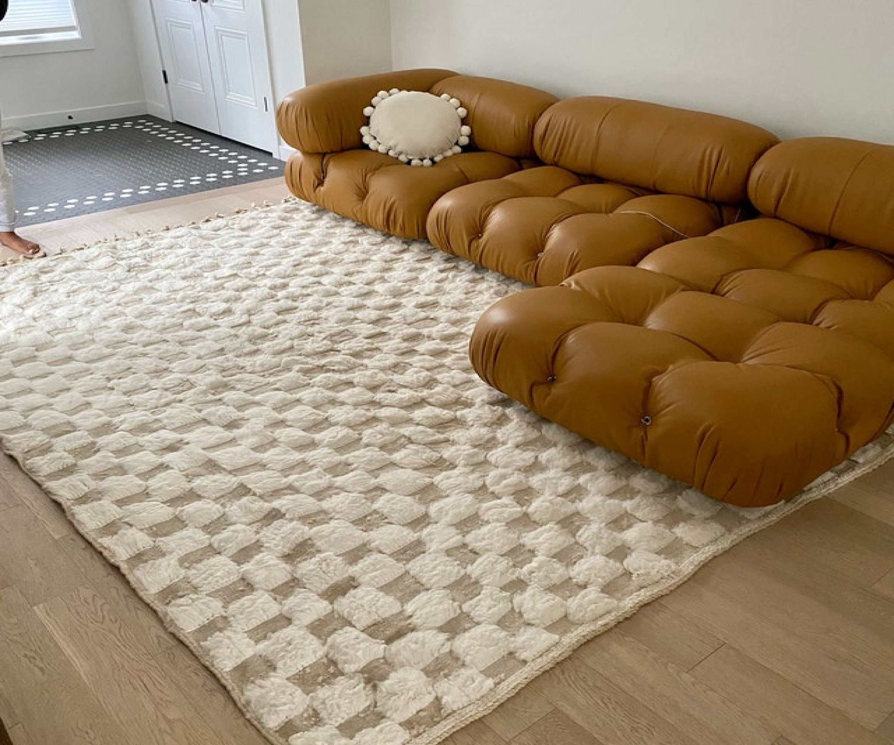 Berber Rug Soft & Cozy - Tapis à Carreaux Tapis Berbère Tout Laine Personnalisé Grand Marocain Carre