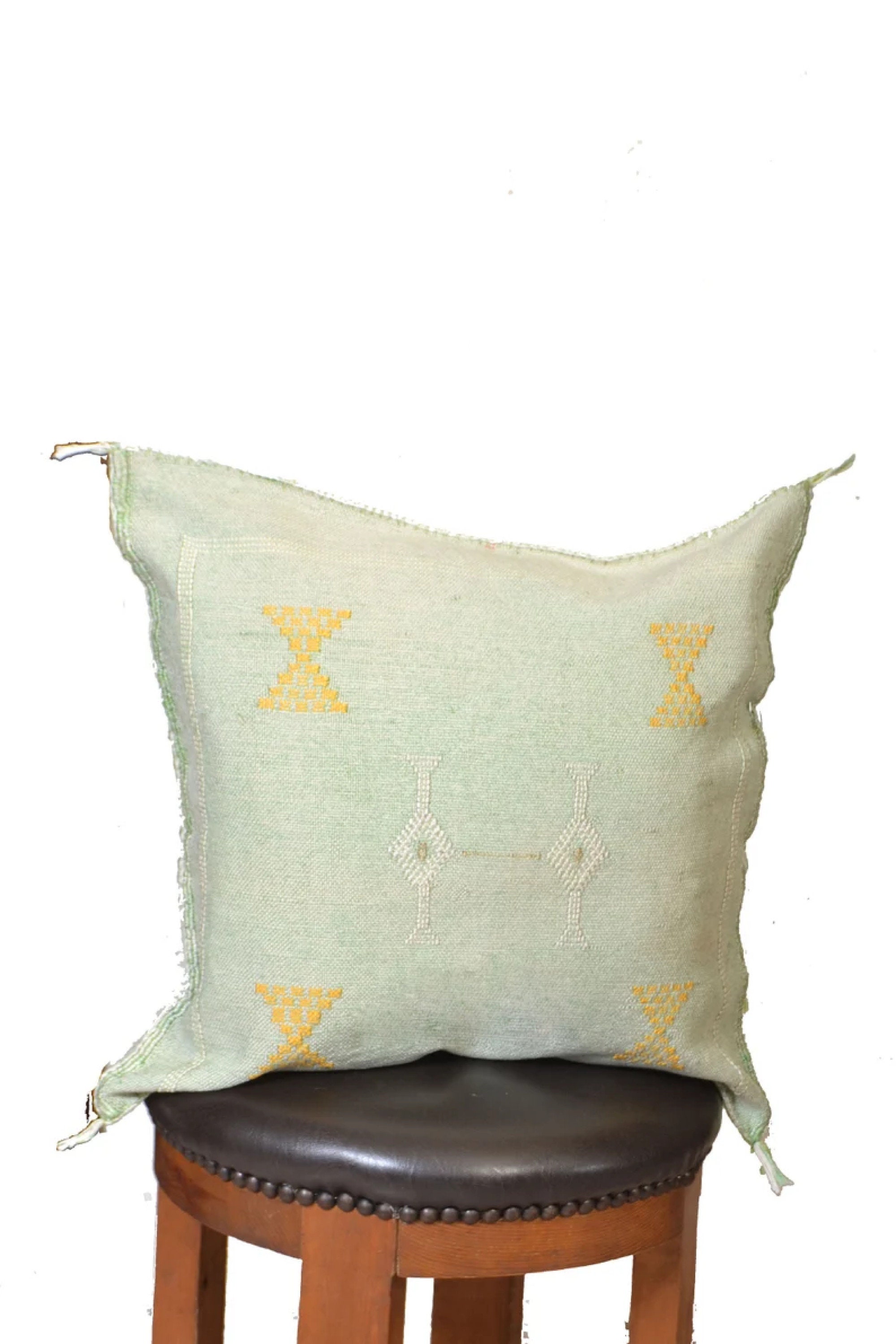 Moroccan Pilows Sabra Silk Throw Cover Housse d'oreiller Lombaire Blanc Oreiller Marocain Boho, Coul