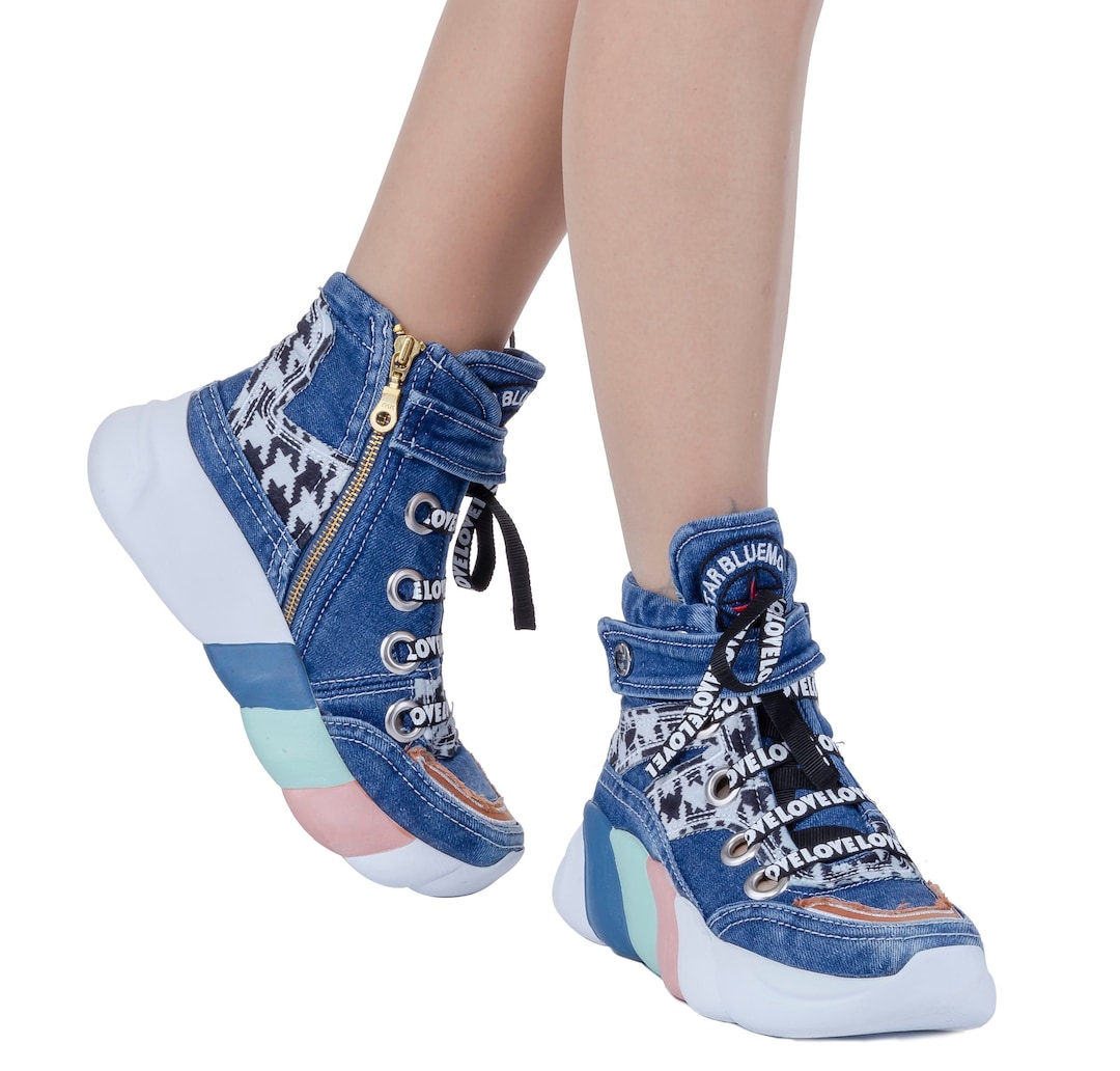 Denim Fabric Sports Shoes Best Models Star - Etsy