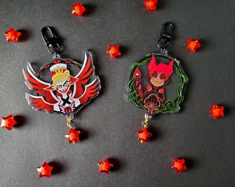 Hazbin Hotel keychains, Alastor and Lucifer