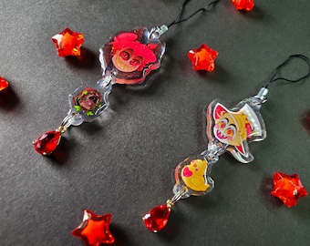 Hazbin Hotel charms, Alastor and Lucifer
