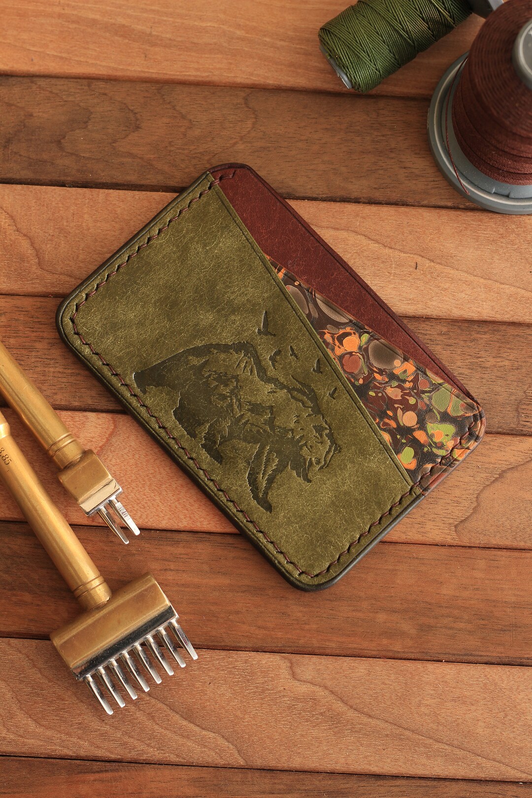 Personalized Card Holder, Thickness Leather Card Holder, Italian