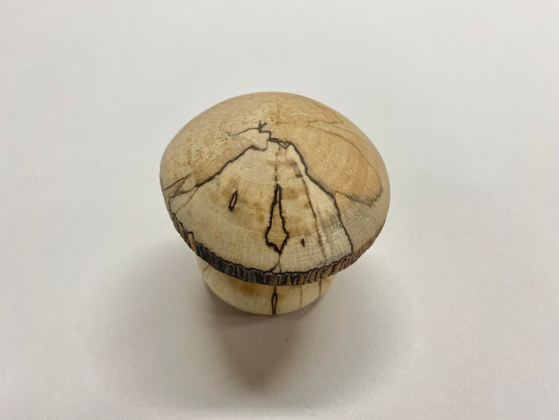 spalted birch mushroom collectible mushroom Wooden mushroom wood turned mushroom