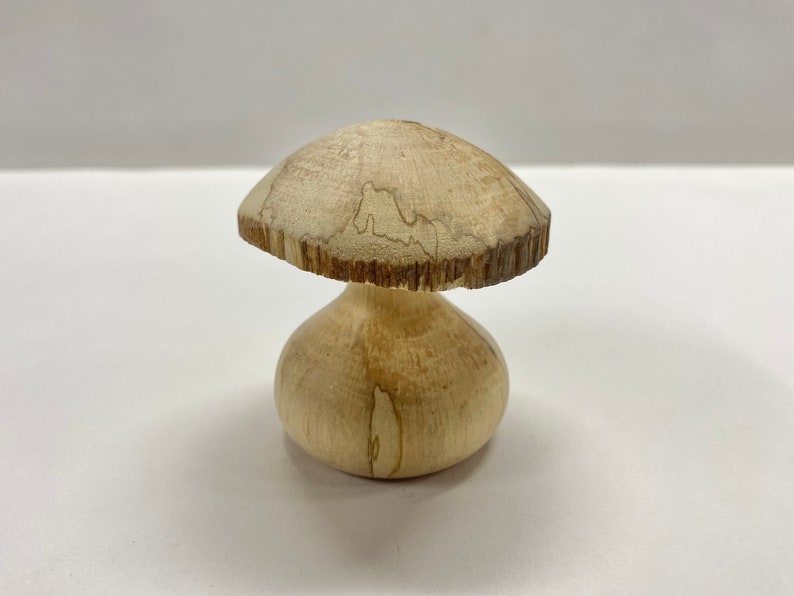 spalted birch mushroom collectible mushroom Wooden mushroom wood turned mushroom