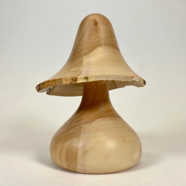 Wood turned mushroom, decorative wood mushroom, salvaged wood