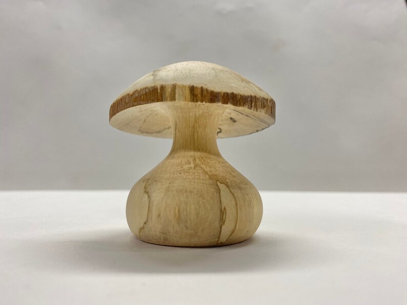 spalted birch mushroom collectible mushroom Wooden mushroom wood turned mushroom