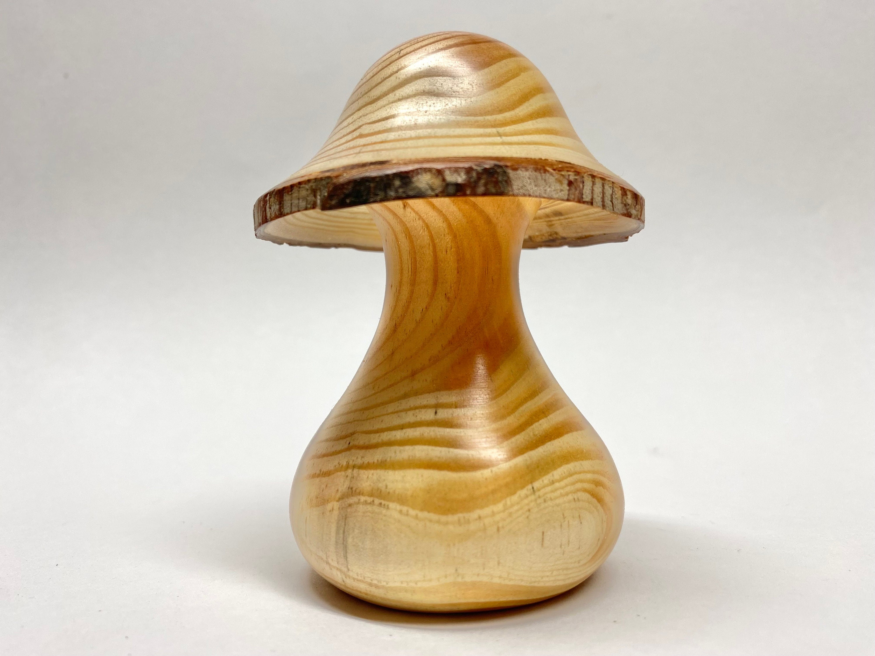 Wooden Turned Mushroom Made From Yew 15 Ornamental Fungi Sculpture