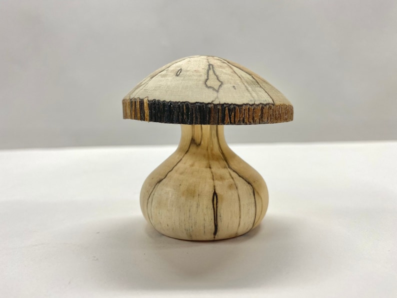 spalted birch mushroom collectible mushroom Wooden mushroom wood turned mushroom
